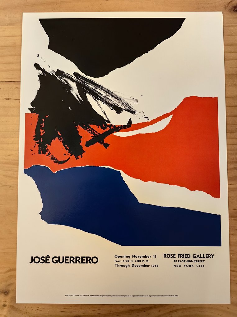 José Guerrero - Reprint Cartel Exposición José Guerrero en la galeria Rose Fried / New York 1963 #1.1
