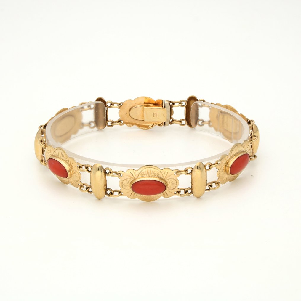 Bracelet - 14 kt. Yellow gold Coral #1.1