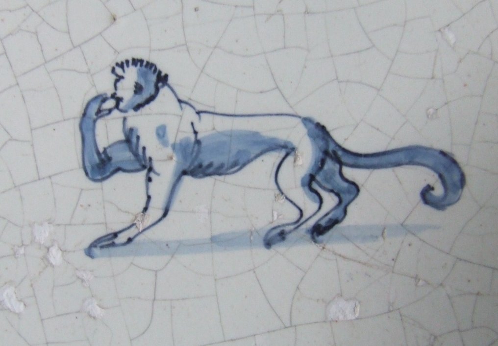  瓷磚 - 磁磚上有一隻正在吃東西的猴子 - 1650-1700  #2.1