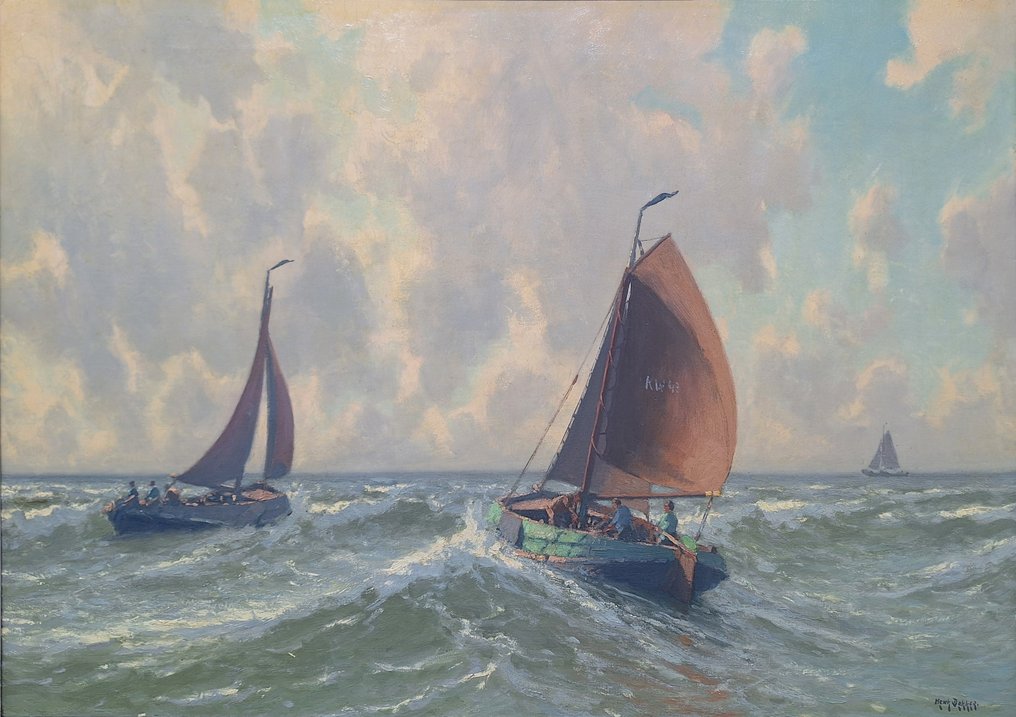 Henk Dekker (1897-1974) - Katwijk KW43 op volle zee #1.1