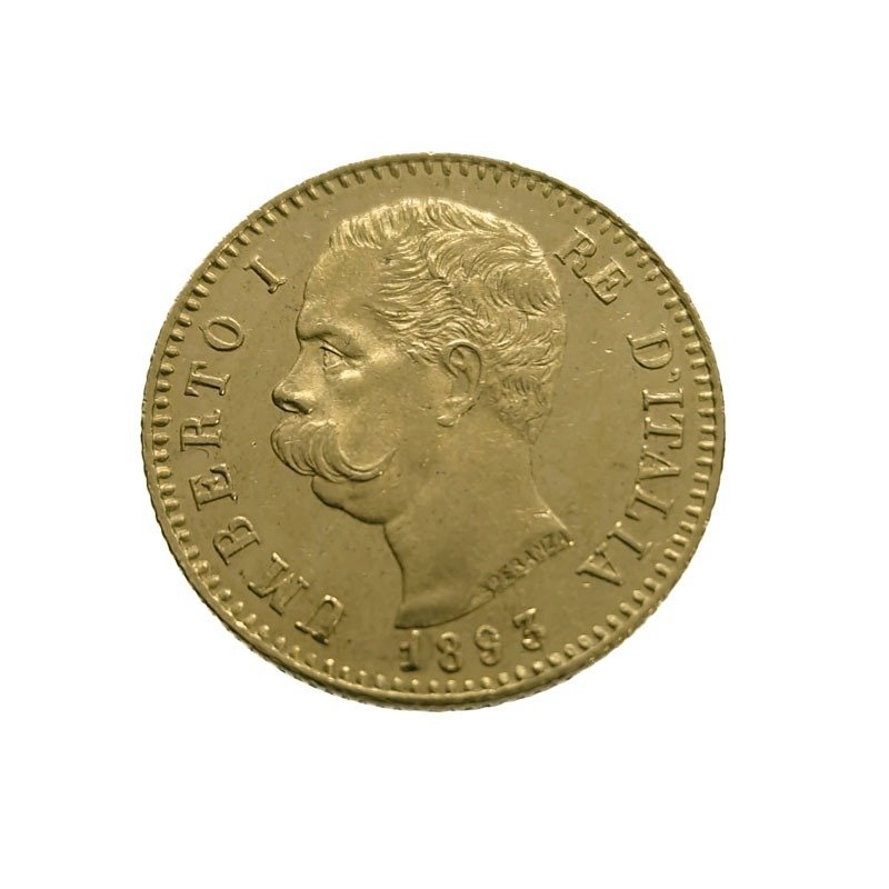 意大利， 意大利王国. 20 Lire 1893 Umberto I di Savoia (1878-1900). #1.1