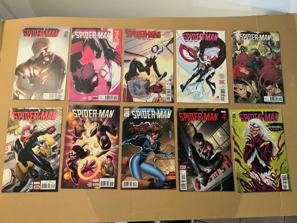 Spider-Man (2016 Series) # 1-21 + 234-240 Complete Series! Very High Grade! - Miles Morales! Key Issues! Rare Cover Variants! - 28 Comic - Pierwsze Wydanie - 2016/2018 #3.1