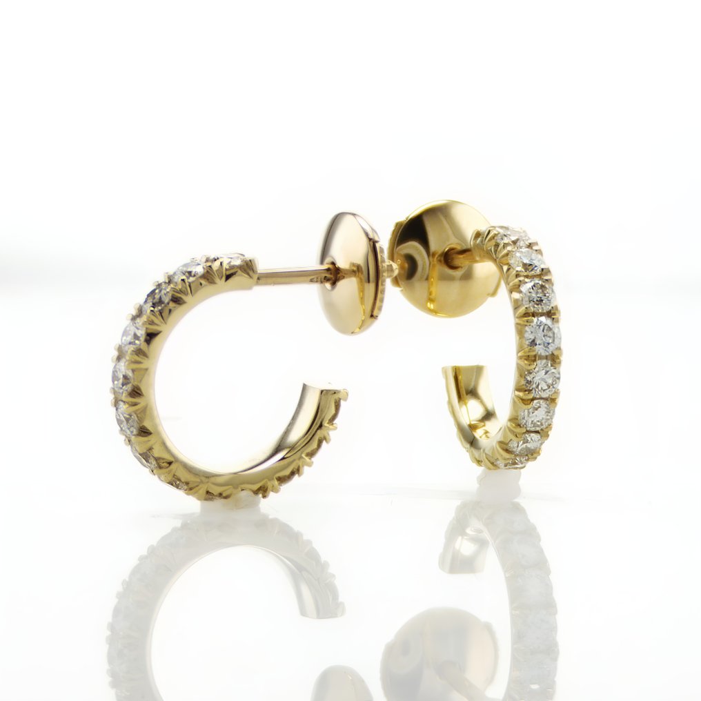 Ohrringe - 14 kt Gelbgold -  1.01ct. tw. Diamant  (Natürlich) #1.1