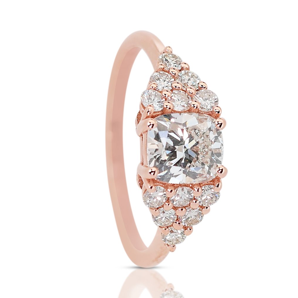 Bague - 14 carats Or rose -  1.65ct. tw. Diamant  (Naturelle) - Diamant - Style Art Déco #2.1