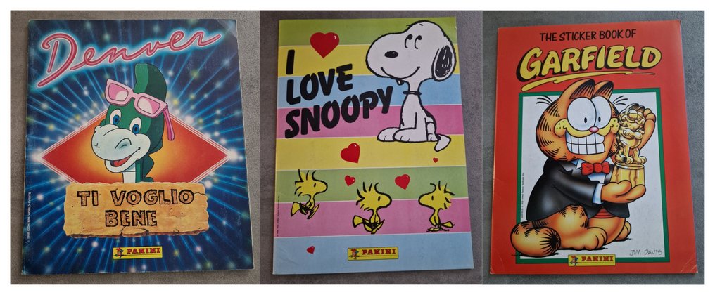 Panini - Denver (1989) Garfield (1989) I Love Snoopy (1990) - 3 Complete Album #1.1