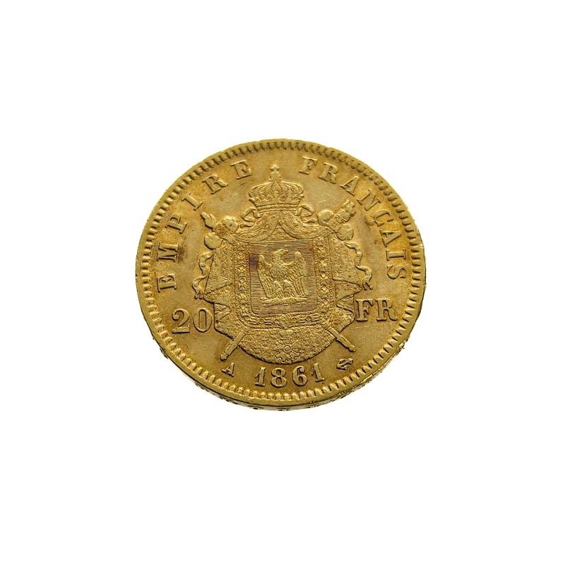 法国. 20 Francs 1861-A, Paris Napoléon III (1852-1870). #1.1