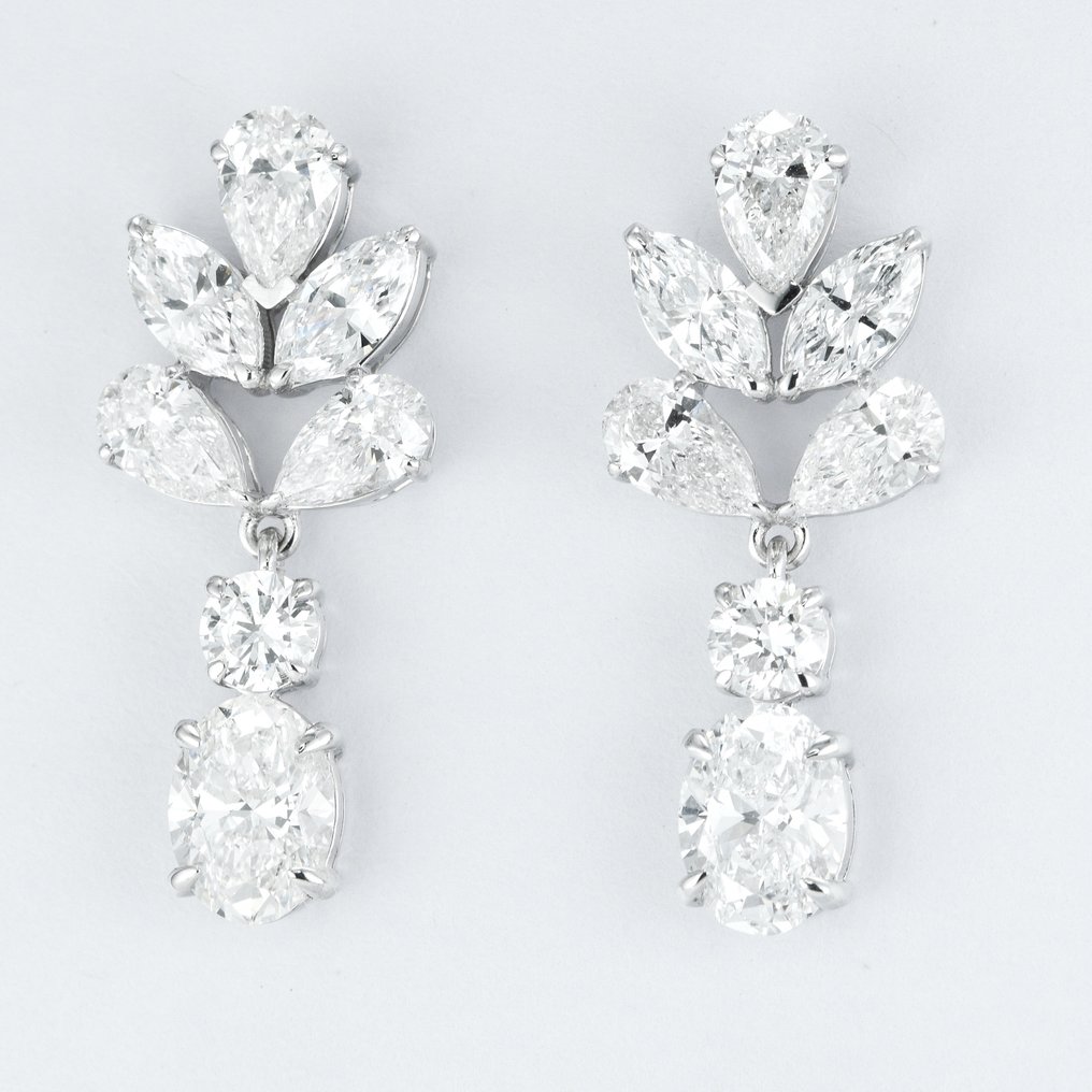 Boucles d'oreilles - 14 carats Or blanc -  5.06ct. tw. Diamant  (Cultivé en laboratoire) - Diamant #1.2