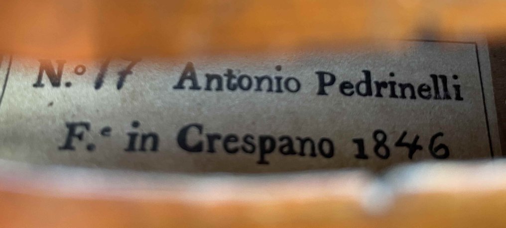 Labelled Antonio Pedrinelli - 4/4 -  - Violin - 1846 #2.1