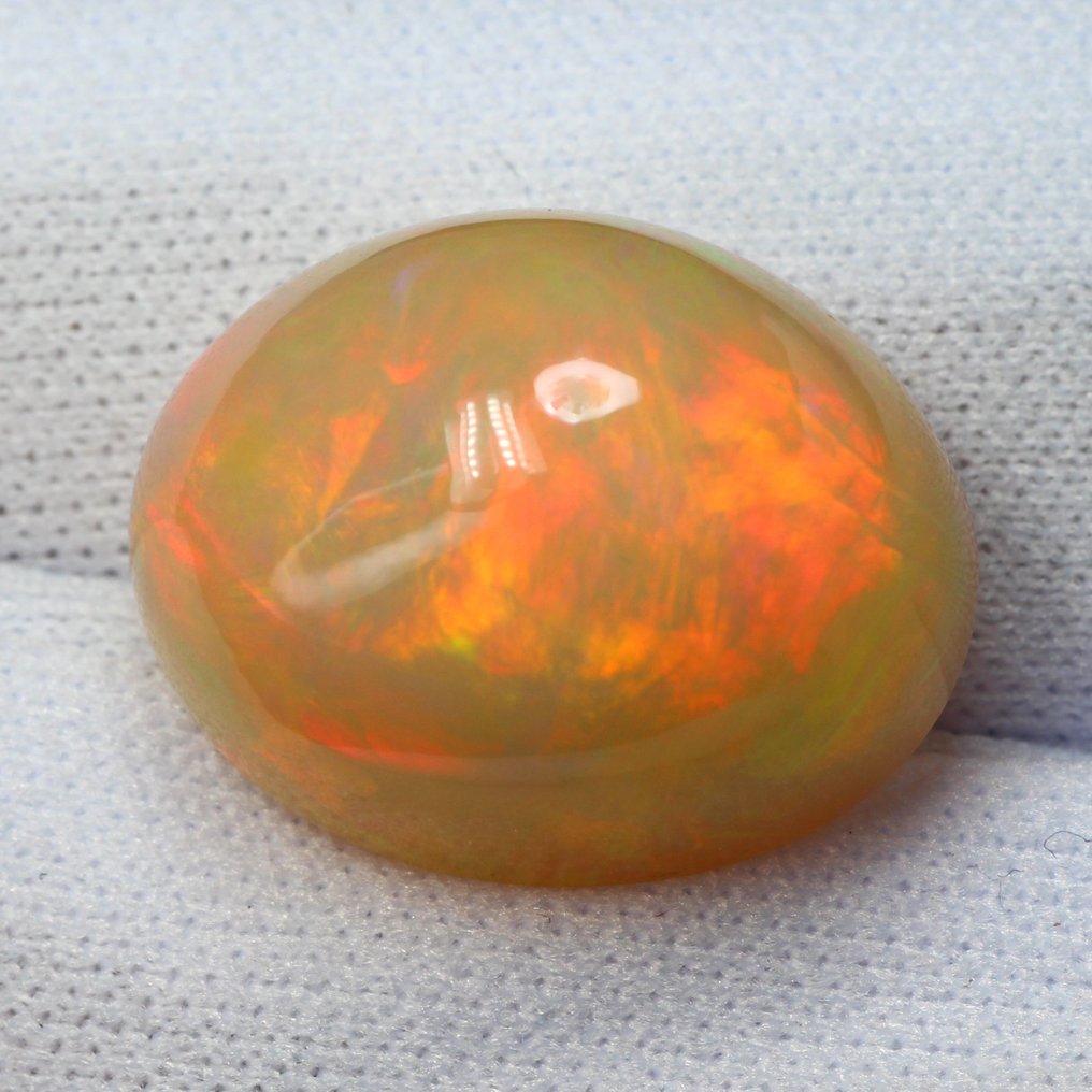 Oranje Opaal  - 22.63 ct - International Gemological Institute (IGI) - Spel van kleuren #1.1