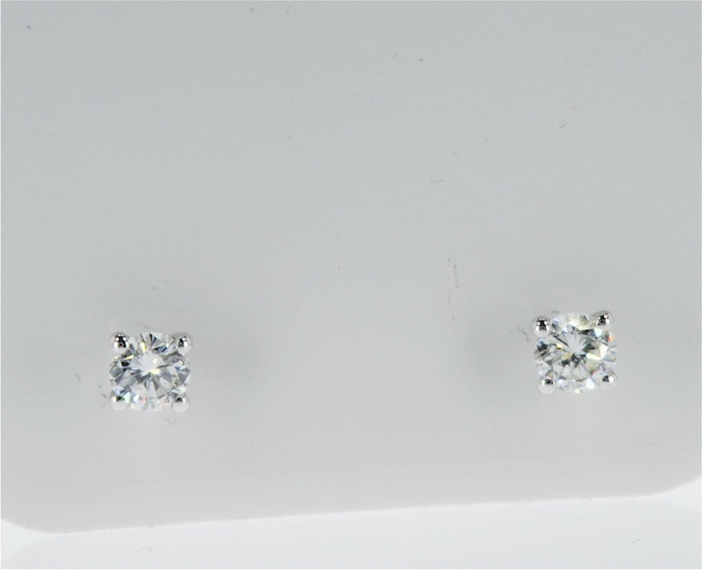 Oorstekers Witgoud -  0.45ct. tw. Diamant  (Natuurlijk) #2.1