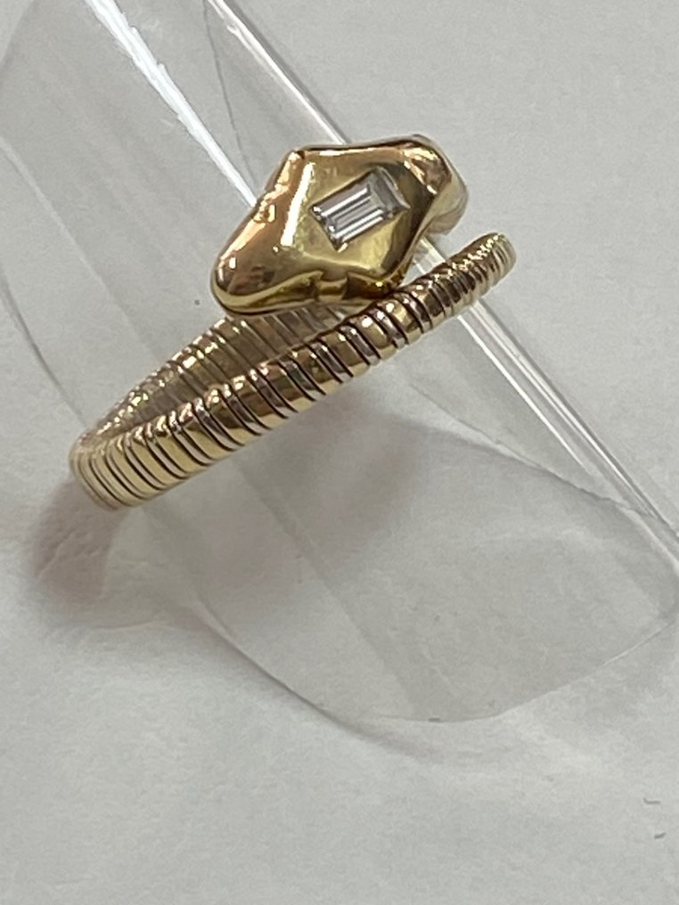 戒指 - 18K包金 白金, 黄金 钻石  (天然) - 蛇 #2.1