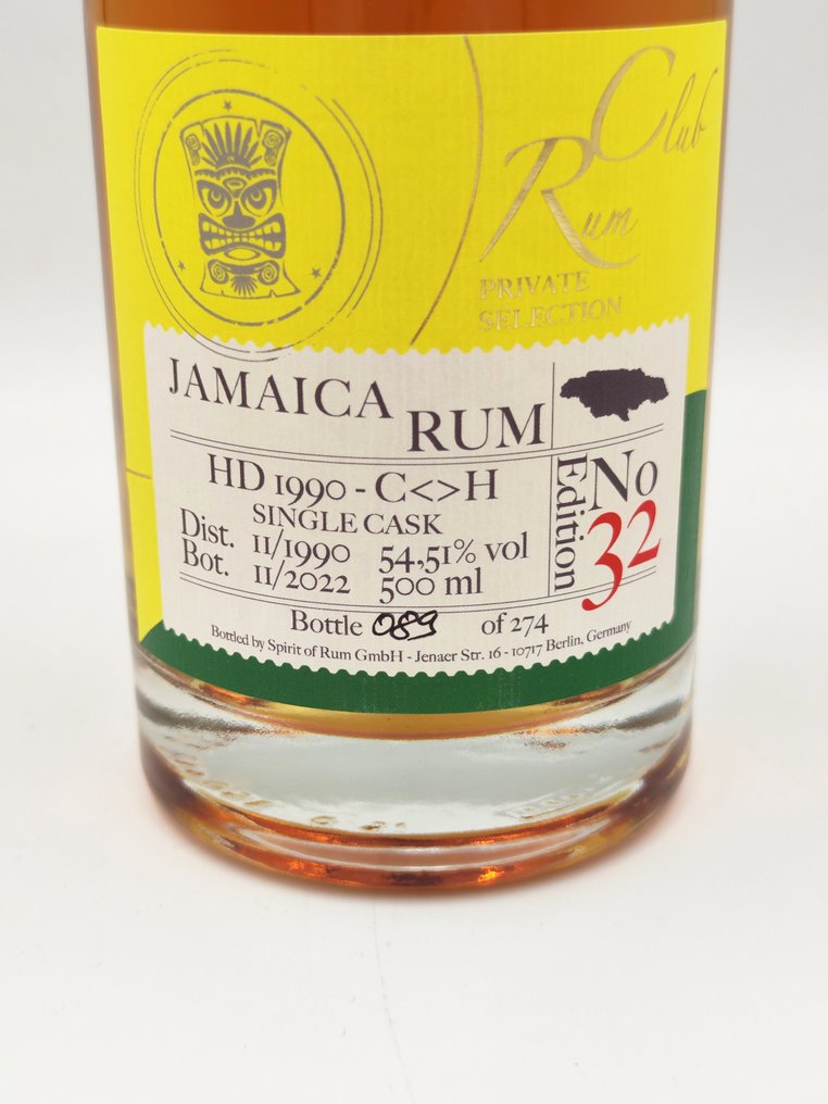 Hampden 1990 32 years old Spirit of Rum - Rumclub Private Selection Ed. 32 C<>H  - b. 2022 - 500 毫升 #2.1