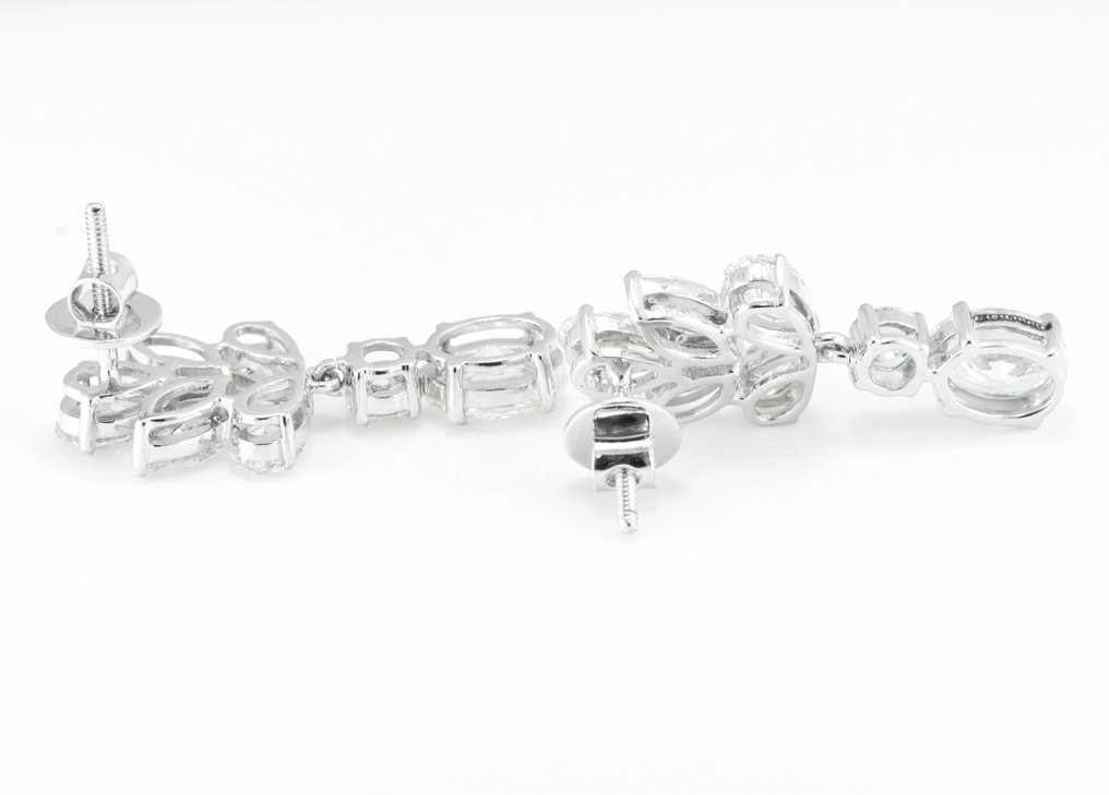 Boucles d'oreilles - 14 carats Or blanc -  5.06ct. tw. Diamant  (Cultivé en laboratoire) - Diamant #3.1