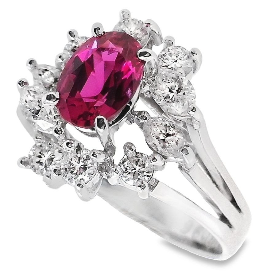 Ring Platina -  1.60 tw. Rubin - Diamant #1.1