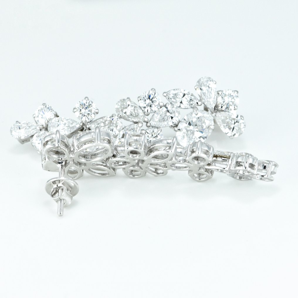 Øreringe - 14 karat Hvidguld -  9.72ct. tw. Diamant  (Laboratoriedyrket) - IGI certificerede øreringe #3.1