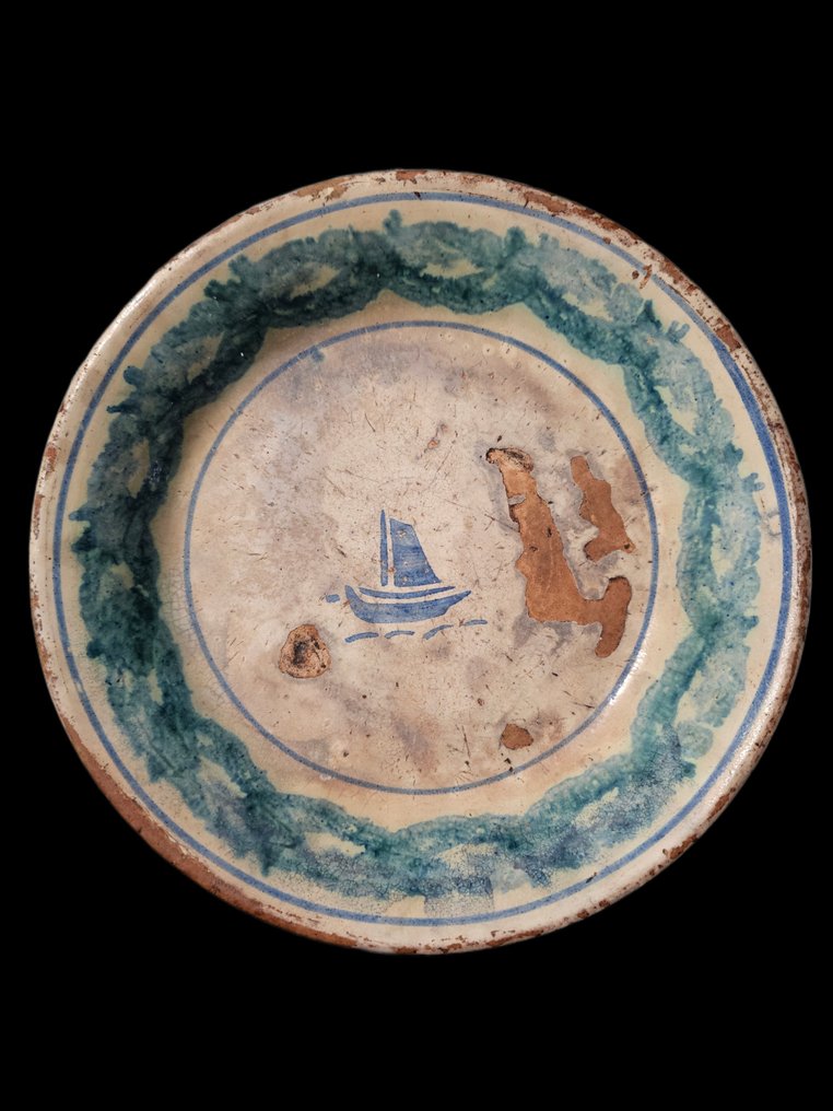 Italia, Sicilia - Caltagirone Gammel keramisk plate #1.2