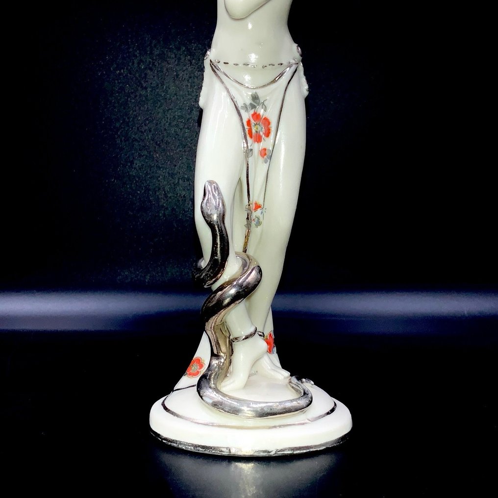 Limbach, Thuringia - Art Deco - Nude Lady with Snake (20,5 cm) - ca 1930 - Statuette - Porcelæn #2.1