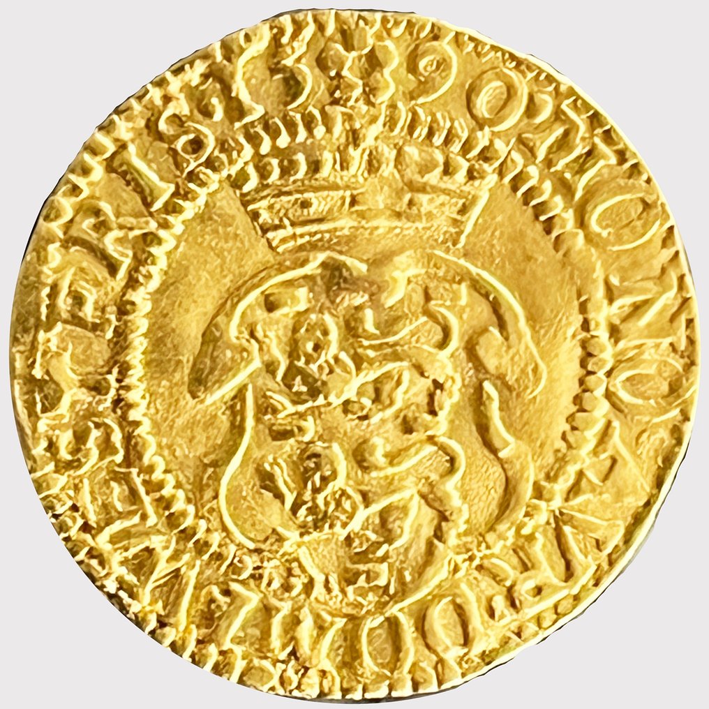 Ολλανδία, Δυτικό Φρίσλαντ. Gouden dukaat Hongaarse slag 1590, ZF+ / PR- #1.2