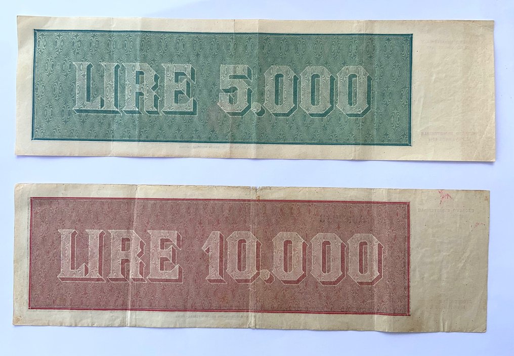 Italien. - 5.000 + 10.000 Lire 1949/1950 - Gigante BI 63E, 72F  (Utan reservationspris) #2.1