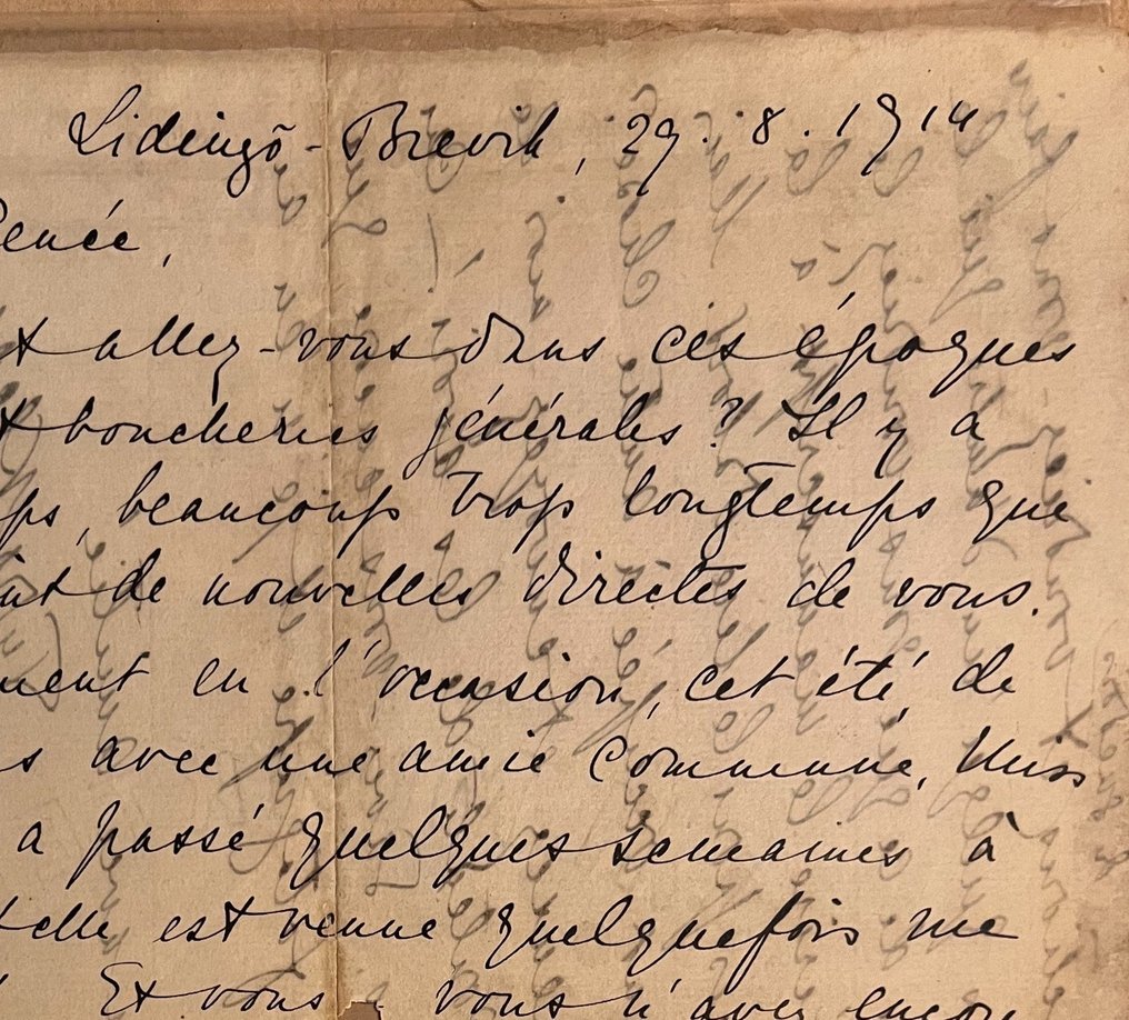Tyra Kleen - Original handwritten and signed letter by Tyra Kleen - 1914 #2.1