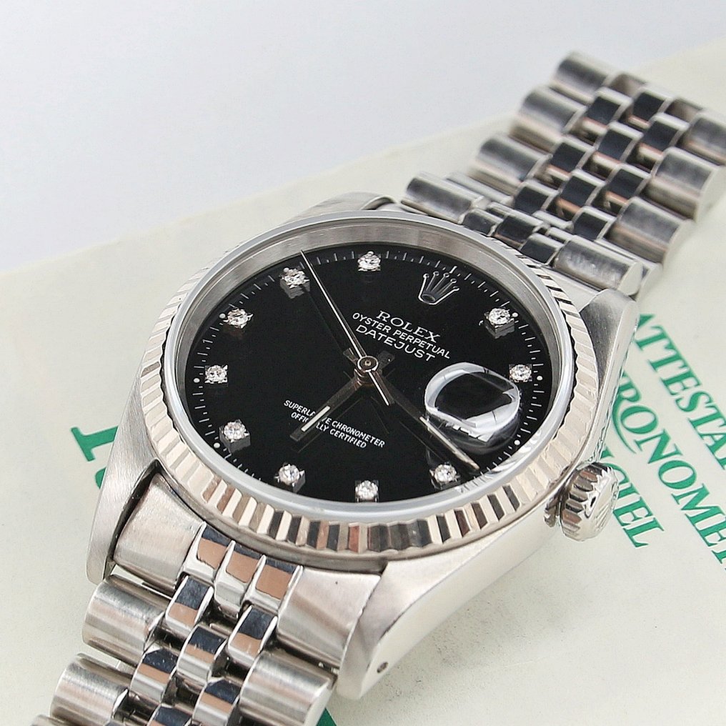 Rolex - Oyster Perpetual Datejust - Black Diamonds Dial - 16234 - Unisex - 1990-1999 #1.2