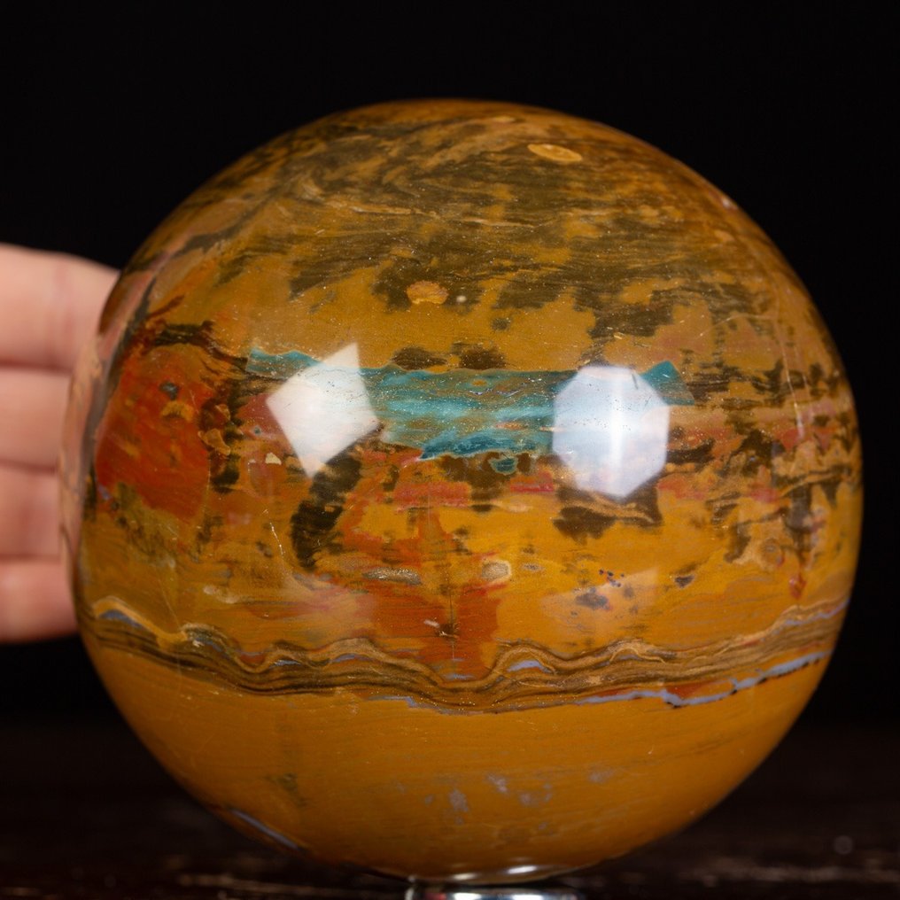 Jasper Tiger Agatized Agatized Tiger Jasper - Not a common mineral - Exclusive sphere - Height: 130 mm - Width: 130 mm- 2750 g #3.2