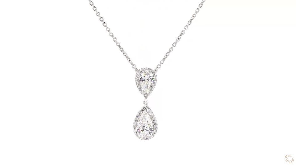Necklace - 14 kt. White gold -  2.80ct. tw. Diamond  (Lab-grown) - Diamond #2.1