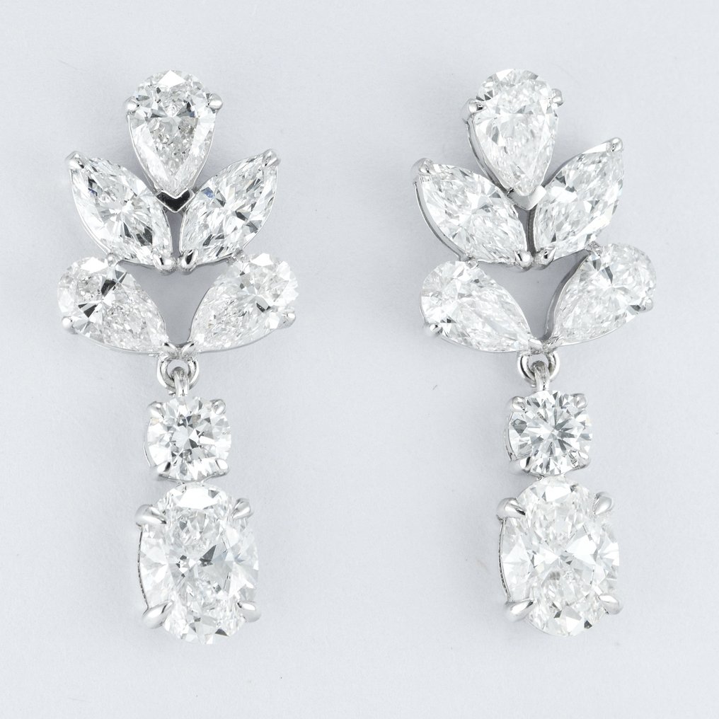 Boucles d'oreilles - 14 carats Or blanc -  5.06ct. tw. Diamant  (Cultivé en laboratoire) - Diamant #1.1