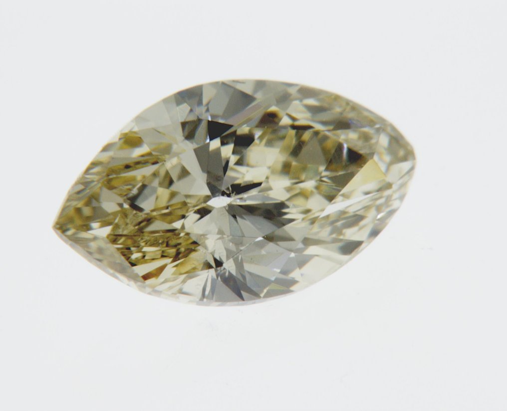 1 pcs Diamant  (Natürlich farbig)  - 1.00 ct - Markis - Fancy light Gelb - VS2 - Antwerp International Gemological Laboratories (AIG Israel) #2.2