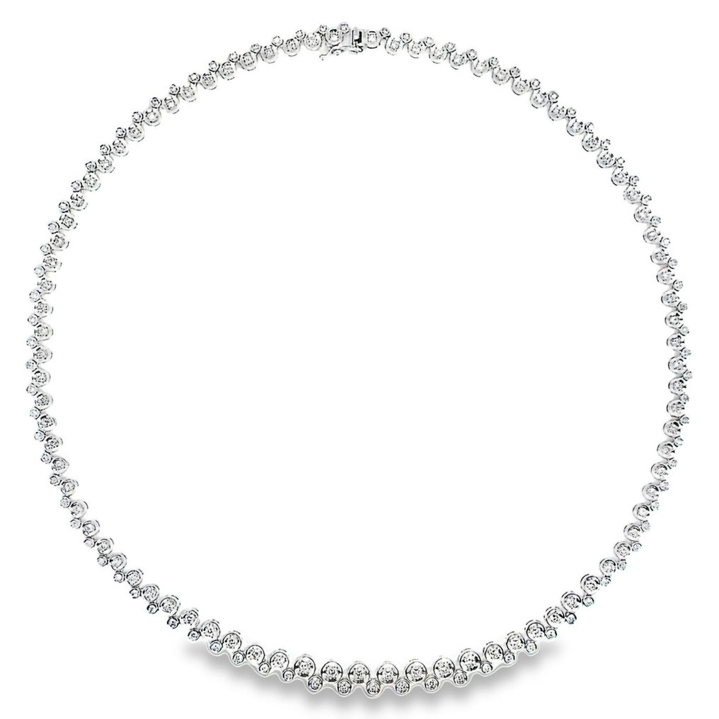 Halskette - 18 kt Weißgold -  3.00ct. tw. Diamant  (Natürlich) #3.1