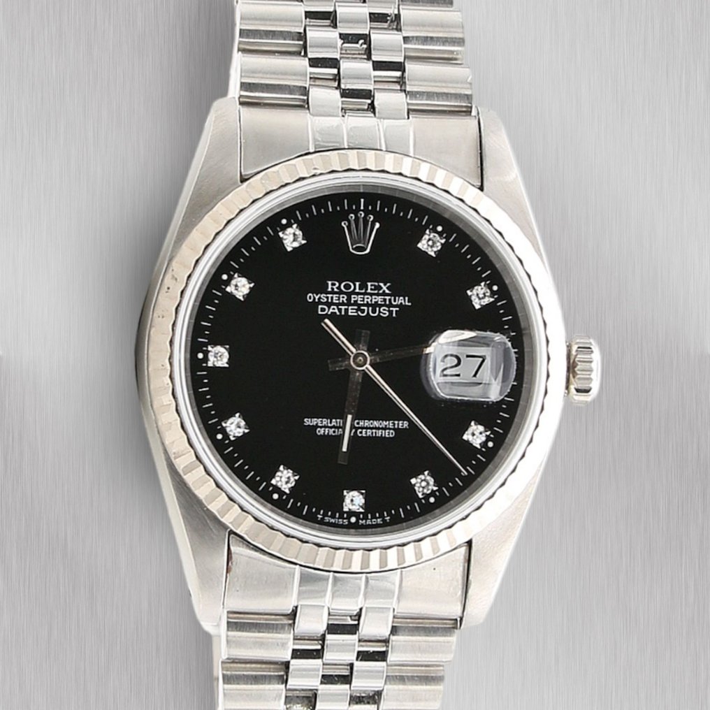 Rolex - Oyster Perpetual Datejust - Black Diamonds Dial - 16234 - Unisex - 1990-1999 #1.1