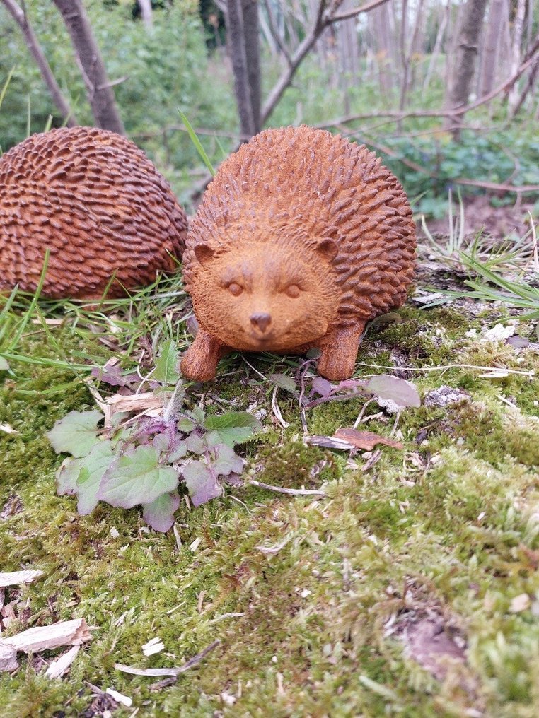 Statue, set of 2 metal hedgehogs - 8 cm - Fonte #3.2