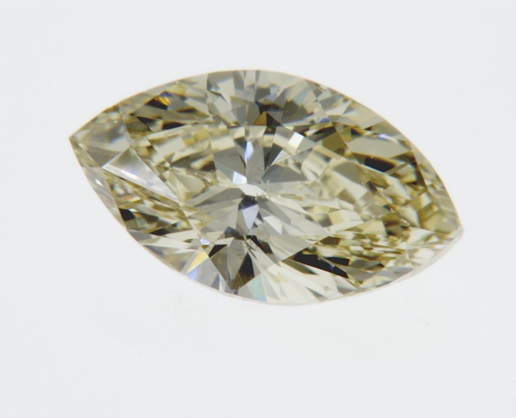 1 pcs Diamant  (Naturfarget)  - 1.00 ct - Marquise - Fancy light Gul - VS2 - Antwerp International Gemological Laboratories (AIG Israel) #2.1