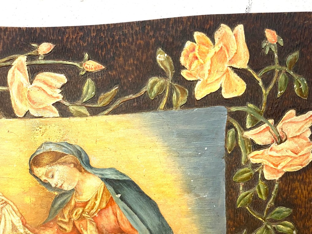  Ex voto - Reprezentare a Madonei cu Pruncul Iisus ex voto - pictată pe panou de lemn - 1900/1940  #3.1