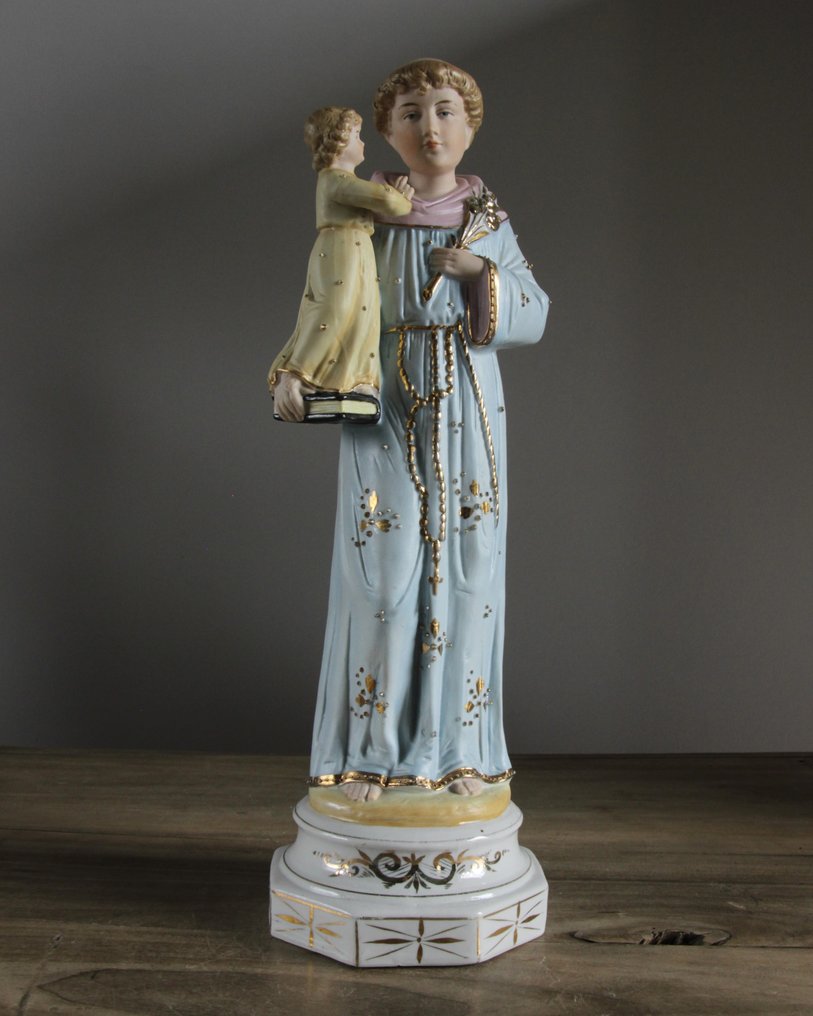 Figurine - St Antonius van Padua - 37cm - Biscuit de porcelaine #1.2