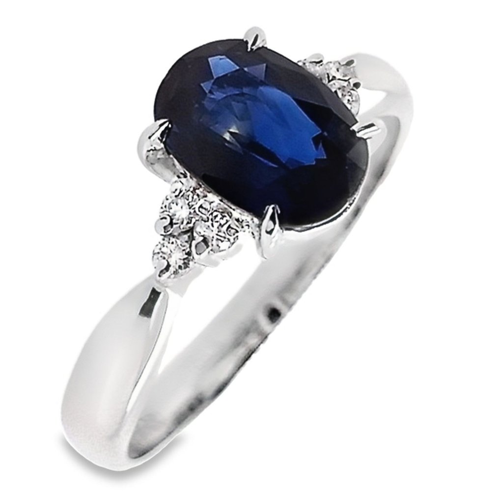 Ring Platinum -  1.44ct. tw. Sapphire - Diamond #3.3