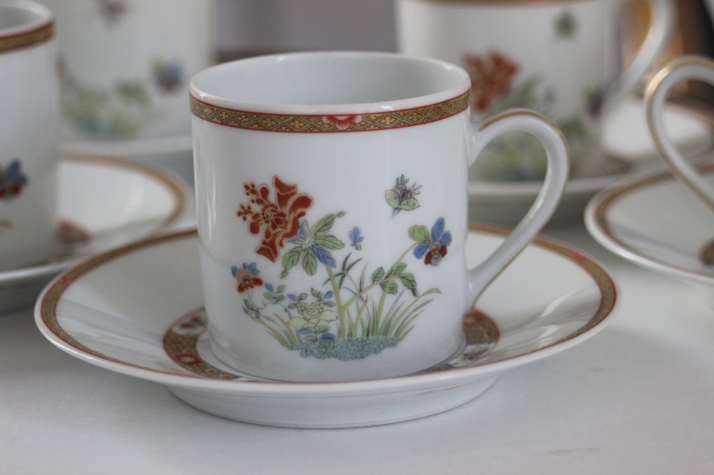 Bernardaud & Co. Limoges - Kopp og skål (10) - Cinq tasse à café en porcelaine, modèle Chef d'Œuvre par Bernardaud - Porselen #2.1