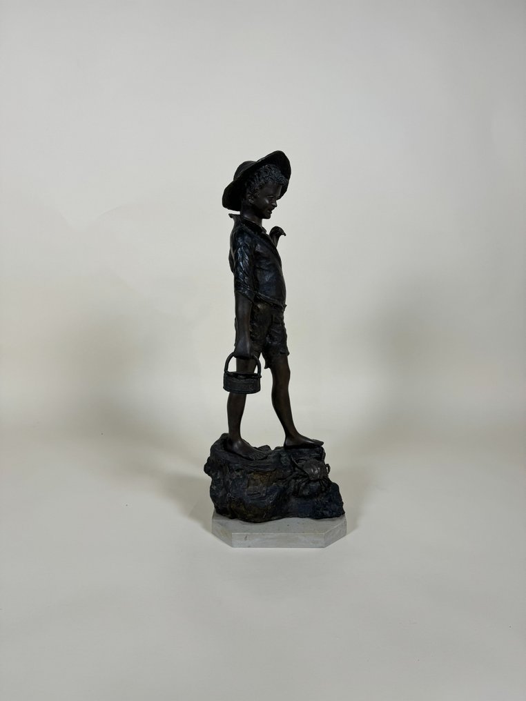 Dal modello di Giovanni de Martino (1870-1935/38) - Skulptur, Pescatore - 76 cm - Patineret bronse #2.2