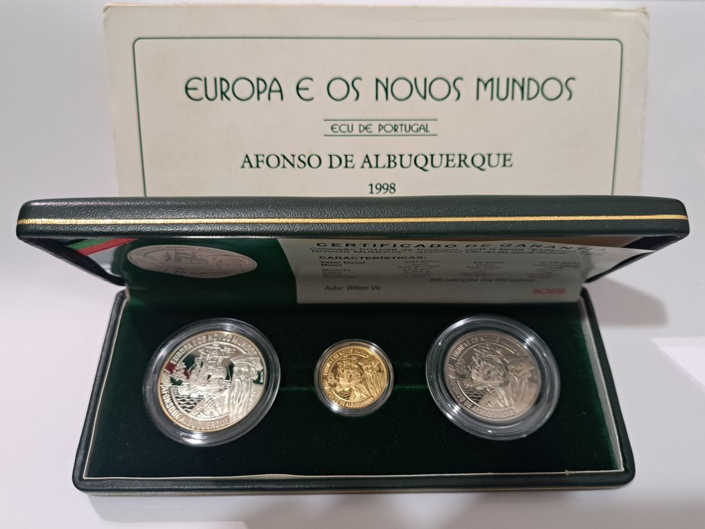 Portugal. 2 1/2 Ecu / 25 Ecu / 200 Ecu 1998 "Europa e os Novos Mundos" - Afonso de Albuquerque #2.1