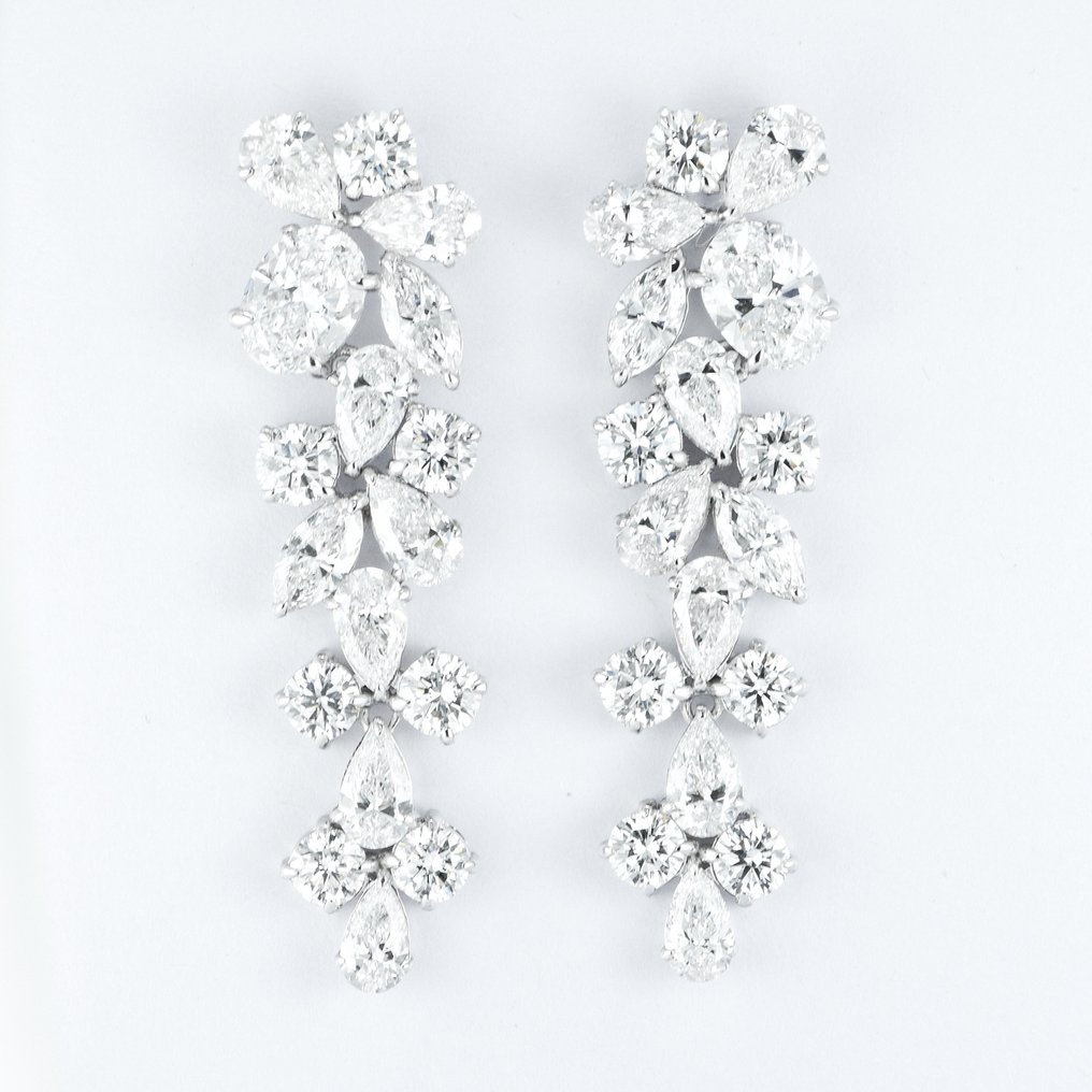 Earrings - 14 kt. White gold -  9.72ct. tw. Diamond  (Lab-grown) - IGI certified Earrings #1.1