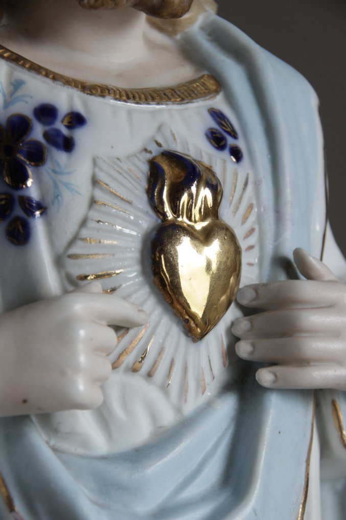 Statuetka, Jezus met Heilig Hart - 45 cm - Porcelana Biskwit #2.1