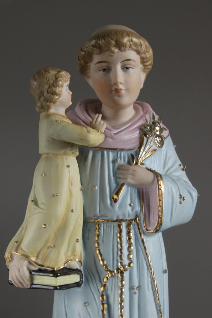 Figurine - St Antonius van Padua - 37cm - Biscuit de porcelaine #1.1