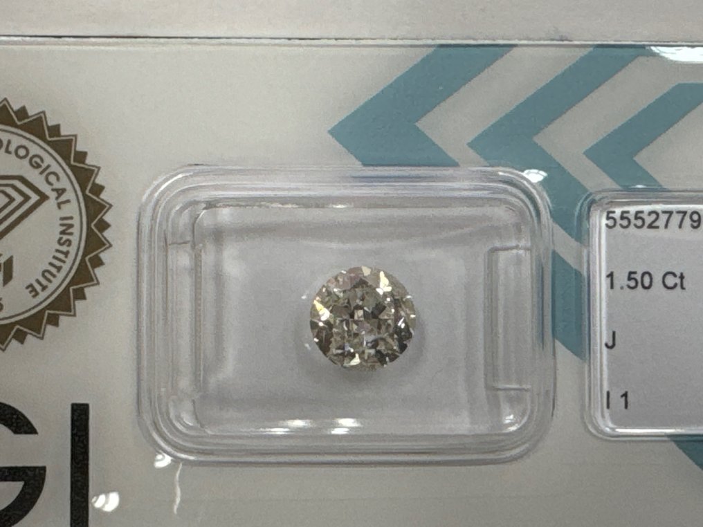 1 pcs 钻石  (天然)  - 1.50 ct - 圆形 - J - I1 内含一级 - 国际宝石研究院（IGI） #2.2