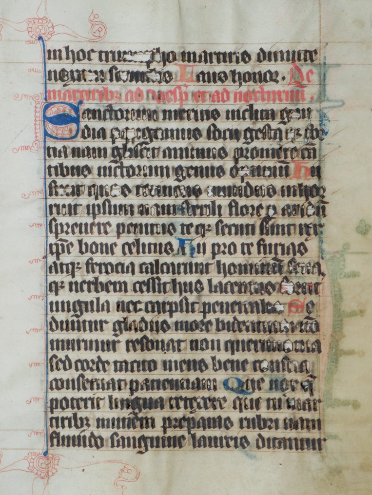 Manuscript - Original leaf from a latin breviary ca. 14th century - 1350 #1.1
