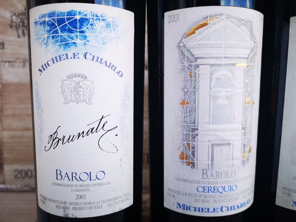 2001 x3 Cerequio & 2001 Brunate, Michele Chiarlo - Barolo DOCG - 4 Flasker (0,75 L) #2.2