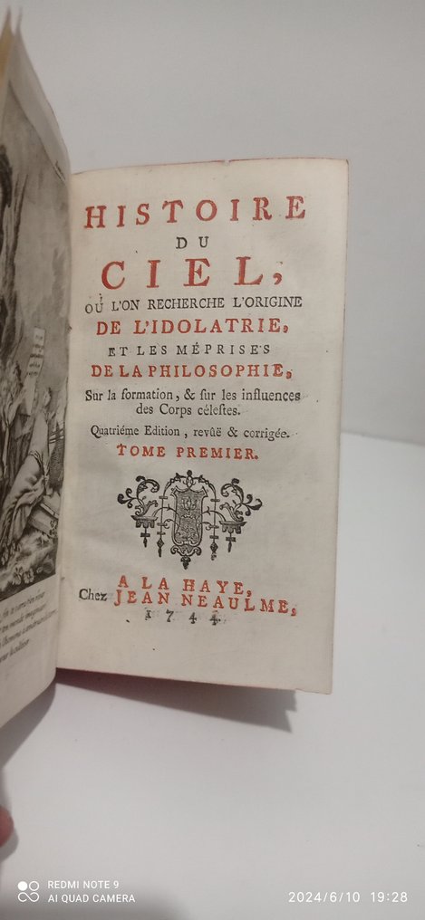 Noël-Antoine Pluche - Histoire du ciel, ou l'on recherche l'origine de l'idolaterie, et les méprises de la philosophie... - 1744 #1.1