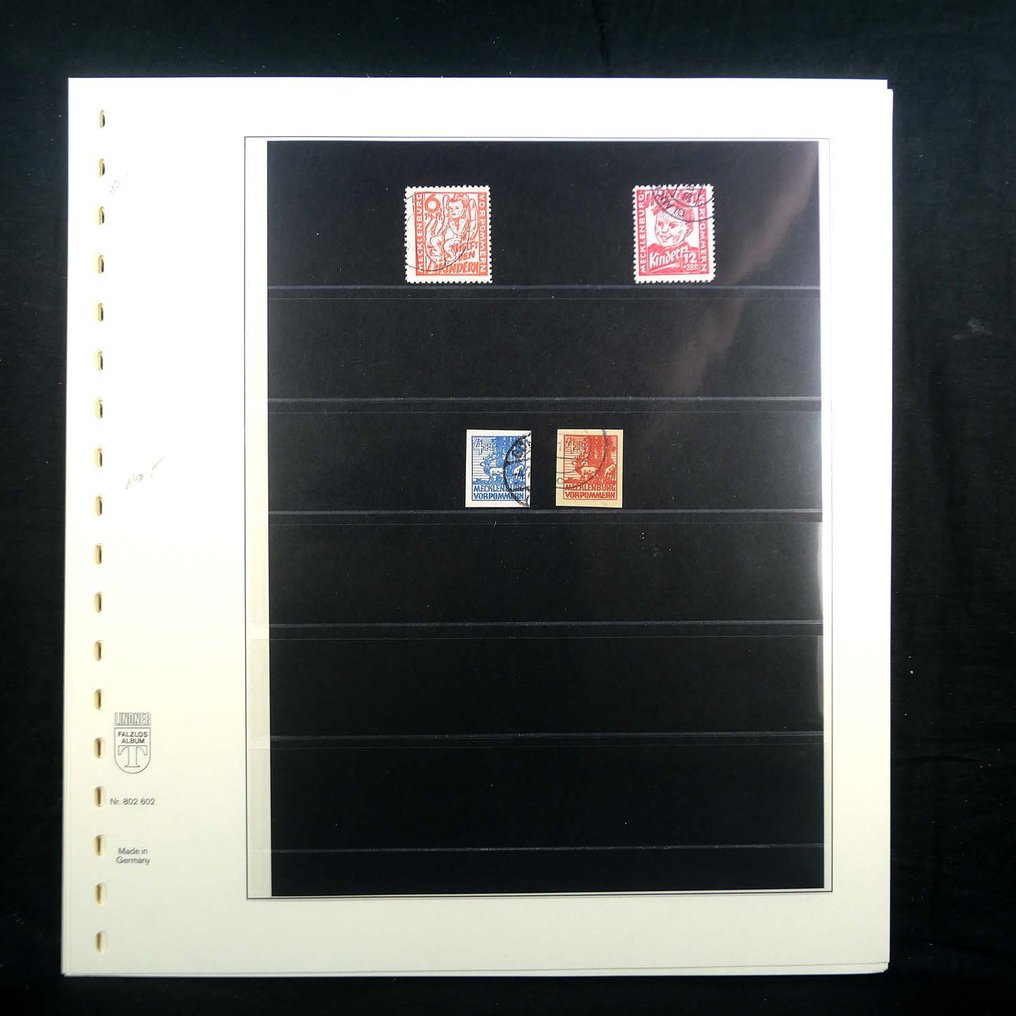 同盟國軍事佔領－德國(蘇聯區)  - SBZ邮票集，装在Lindner相册页中，包含一些较好的藏品。 #3.2