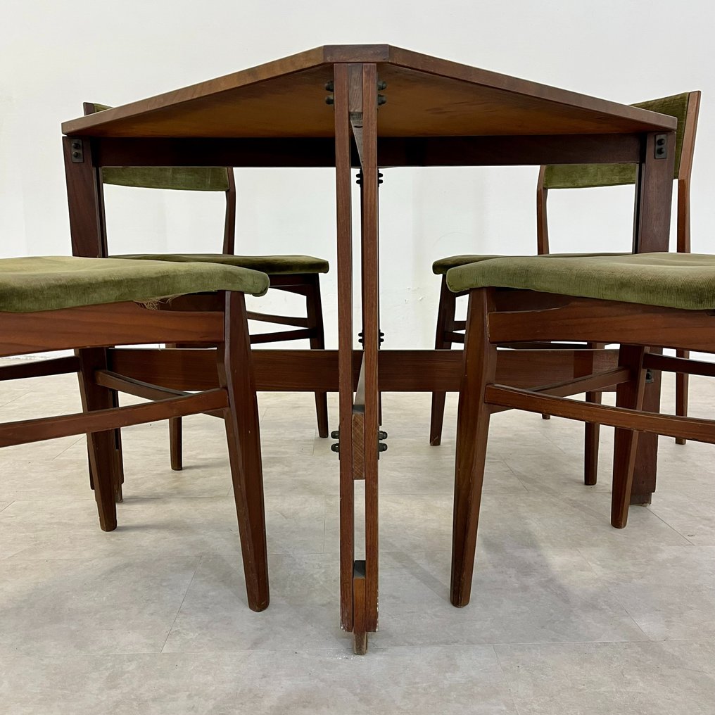 Ico Parisi, Paolo Buffa, Eugenio Quarti - Seating group (5) - Brass, Textile, Wood #1.2