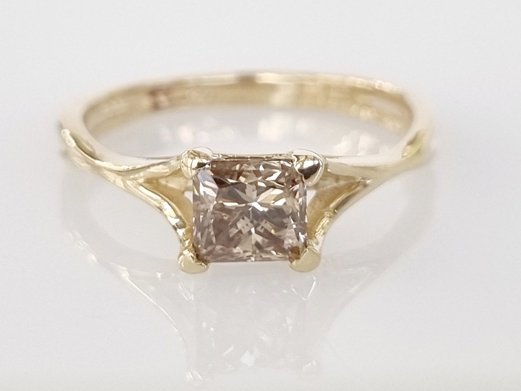Anello di fidanzamento - 14 carati Oro giallo -  1.02ct. tw. Diamante  (Colorato naturale) #1.1