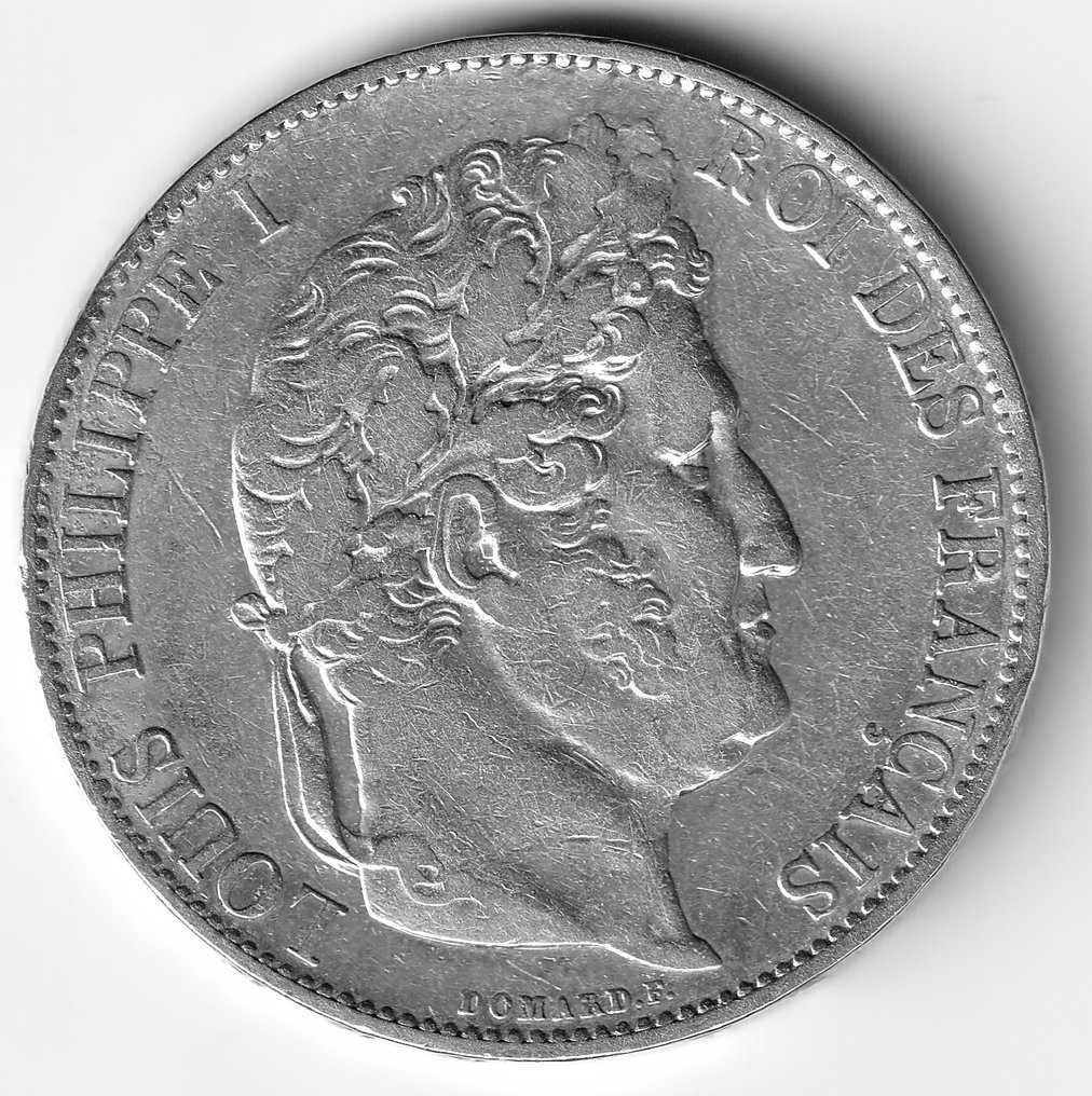Francia. Louis Philippe I (1830-1848). 5 Francs 1837-W und 1845-W (2 Münzen)  (Sin Precio de Reserva) #2.1
